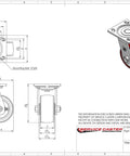 4 Inch Swivel Caster With Thread Guard For SC750 And SC800 Floor Scrubbers, Beefy Heavy Duty Replacement Wheel, Polyurethane Service Caster For Reliable Mobility, Easy Roll, Durable Fit, Fits Advance Floor Scrubbers. 4-inch swivel caster drawing