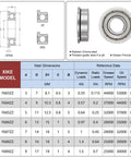 Flanged Ball Bearings 8x16x5mm Set Of 10, Chrome Steel Heavy Duty, Quiet, Beefy Shielded Bearings For Motors, Machinery, Robots, Hobbies, Drop In Replacement, Smooth, Rock Solid Performance. Dimension chart and F688ZZ bearing view.