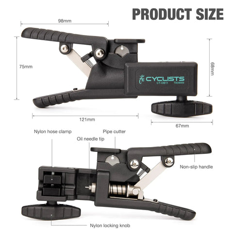 Hydraulic Disc Brake Hose Cutter And Driver 2 In 1 Bike Tool For Clean Cuts And Easy Valve Insertion with measurements