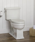 Heavy Duty Wood Toilet Seat With Quick Release Hinges For Easy Cleaning, Tight Bolts That Never Loosen, Never Wobbles