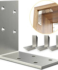 Hella Sturdy 15 Pack 3 X 3 Inch Galvanized Steel L Brackets Heavy Duty Corner Connectors DIY Project Must Haves 90 Degree Angle Iron Braces, showing one L bracket with holes.