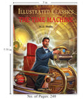 The Time Machine By HG Wells Abridged Novel Featuring Sleek Illustrations, 240 pages, vibrant cover art with time travel theme.