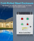 Heavy Duty Motor Control Box With Built In AC Contactor 220V 2HP Single Phase in cold-rolled steel enclosure.
