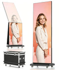 Top Tier 80 Inch Led Digital Signage Display Delivering Crisp P1.86 Pixel Quality Built Tough Gob Protection Heavy Duty Aluminum Body For Commercial Event Rentals Digital Billboard Panels And Easy Plug N Play Splicing with a smiling model.