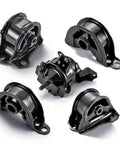 Premium Heavy Duty Five Piece Engine Motor And Transmission Mount Kit Straight Swap For Honda Civic 1996 Through 2000 1.6L L4 And Acura El Drop Dead Solid, featuring five mount pieces.