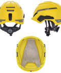 H1 V-Gard Safety Helmet With Fas-Trac III Ratchet Suspension, Polyethylene Shell, yellow color, interior sweatband view