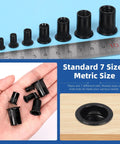 320 Piece Metric Rivet Nuts Kit M3 Through M12 With Flat Head Rivnut Inserts Black Zinc Plated Carbon Steel