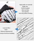 Heavy Duty Self Adhesive Flashing Tape Waterproof Roof Patch With Aluminum Foil Backing For Leak Repair Ice And Water Shield No Sweat Quick Fix Real Deal Coverage, black shiny surface, showing tear and stick usability.