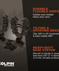 Rhino Grip XL Double Set Pair For ATV Gear Mounts, 360 Degree Rotating, heavy-duty nylon with flexible grips description.