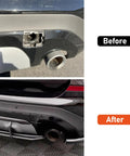 Before and after installation of Right Side Tow Hook Cover For BMW X3 G01 G08 Rear Bumper Eye Cap Black Replacement 2018 2019 2020 OE 51127498525 Fits Sport Models Only Easy Install Durable ABS Plastic Keeps Exterior Seamless.