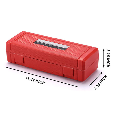 Red blow-mold case for 1/2-Inch Drive Impact Socket Set 6-Point Cr-Mo Heavy-Duty 4-Piece With 1-13/16, 1-7/8, 1-15/16 And 2 Inch Sizes