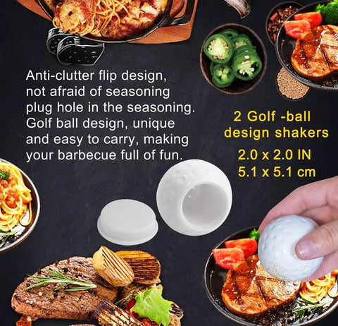 Golf Club Style BBQ Tool Set 7 Piece With Rubber Handles Stainless Steel Grilling Utensils Kit with golf ball salt pepper shakers