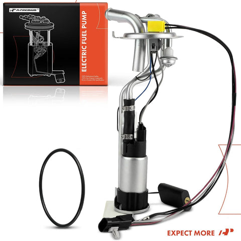 Electric Fuel Pump Assembly With Sending Unit In Tank Direct Fit For Chevrolet S10 Blazer GMC Jimmy Sonoma Oldsmobile Bravada 1992 1994 4.3L V6 OE Style Replacement 25028845 with packaging and components visible.