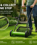 12 Inch Manual Reel Lawn Mower With 5 Blade Cutting System And Grass Catcher Bag, No Gas Or Electricity Needed, Lightweight Hand Push Grass Cutter For Small Yards And Gardens, Adjustable Height For Neat Eco Friendly Lawn Care, with grass bag