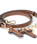 Hella Sturdy Adjustable Cowhide Leather Shoulder Strap Kit With Vintage Gold Hardware Game Changer For Mini Purse Easy Punch Free Installation Brown And Gold Crossbody Converter