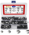Rrina 200Pcs stainless steel bonded sealing washers set in clear case; M4.2/8, M4.8/10, M5.5/12, M6.3/14 for screws