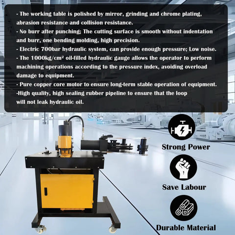 Techtongda 4 In 1 Hydraulic Busbar Bender And Cutter Machine Shearing Punching Electric Processor For Copper Aluminum showing compact design, hydraulic system.