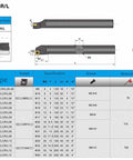 Diagram of Beefed Up Half Inch Indexable Lathe Turning Tool Holder Boring Bar For CCMT Carbide Inserts specifications and dimensions