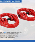 Half Inch Tow Hitch Hammer Lock Safety Chain Adapter Connector Link G80 Alloy Steel Red 12000 Lbs Load Capacity