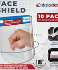 Clear Face Shield Pack Of 10 For All Ages Anti Fog Lightweight Reusable Safety Visor With Soft Sponge And Elastic Band Comfortable Protective Gear Today showing elastic headband and soft foam pad