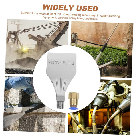 Abaodam Industrial Aluminum Alloy Air Blow Nozzle Diffuser for Quick Moisture Removal and Efficient Drying, showing flat nozzle and quick-connect fitting.