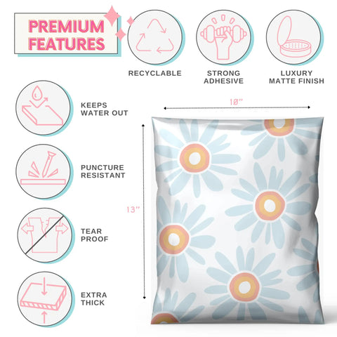 Boho Poly Mailers 10x13 Inch 100 Pack Bundle For Small Businesses And Boutiques Durable Lightweight Shipping Envelopes Features