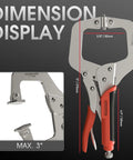 Two Pack 11 Inch C Clamp Set With Locking Jaws Heat Treated Chrome Plated Alloy Steel For Heavy Duty Home Workshop Use