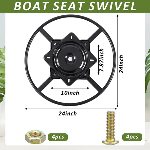 Heavy Duty 24 Inch Recliner Chair Swivel Ring Base Kit Replacement With 10 Inch Swivel Ring Base 360 Degree Rotation Bottom Mechanism