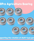 203KRR2 Agriculture Bearing 0.64 Inch Bore Replacement For John Deere Case IH 10 pack displayed on a colorful background.