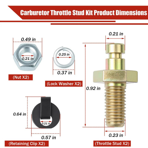 20-37 Carburetor Throttle Cable Stud Kit Universal 7/32 Inch Studs For 4150 4160 Series Carburetors 2 Pack Ready To Roll Ideal For Transmission Kickdown Cables And Detent Alignment Durable Metal Construction, dimension chart