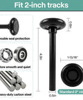 12 Pack Black 2 Inch Nylon Garage Door Rollers With 4 Inch Nylon Layer Stem For Quiet Smooth Replacement Wheels