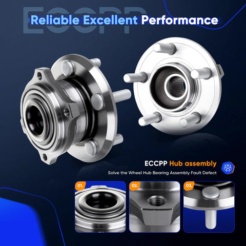 Pair Of New Rear Wheel Hub Bearing Assembly 5 Lug 27 Spline For Dodge Charger Magnum And Chrysler 300 2005 2009 Performance Brake Models OE 512301x2 Fits 2005 2008 Dodge front view