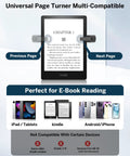 Case Friendly Page Turner Ring Remote For Kindle iPad Kobo Tablets Hands Free Page Flipper With Clip No Bluetooth Needed