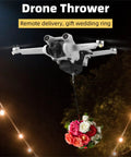 Drone Payload Dropper Airdrop System for DJI Mini 5 Pro delivering flowers at night wedding event.