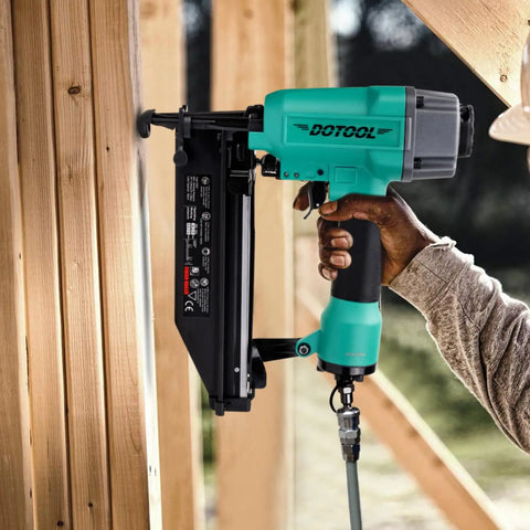 Using Go To Pro Grade Finish Nailer 16 Gauge Pneumatic Nail Gun With 1 Inch To Two And A Half Inch Nails Tool Free Depth Adjustment