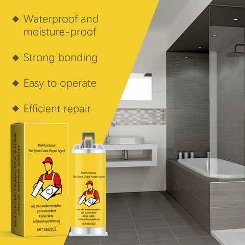 Fast-Drying Tile Repair Glue Kit For Cracks, Chips, And Holes In Ceramic, Porcelain, Marble, Granite - Pro-Grade Stone Tile Repair Paste Set, 3 Pack For Glaze And Surface Fix