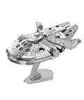 Star Wars Millennium Falcon 3D Metal Model Kit No Glue Needed Easy Clip Together Hobby Craft on display stand, realistic details.