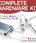 Low Headroom Quick Turn Top Brackets 2 Pack for Garage Doors with 4 Steel Rollers, complete hardware kit image