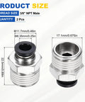 Two Pack Push To Connect Fittings for 0.25 Inch Tube and 3/8 Inch NPT Male Nickel Plated Brass Straight Quick Connect Adapters image
