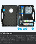 Open Smart Handheld pH Meter Kit With LabSen 246-5 ATC Semimicro Electrode, showing components for lab-grade pH readings.