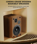Beefy Bass Bookshelf Speakers 36W RMS BT Five Four Wireless Studio Monitors in wooden finish with 5 inch woofer and silk dome tweeters