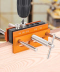Self Centering Dowel Jig Kit For 6.8 Inch Timber Woodworking Center Doweling Drill Guide with drill on wood edge