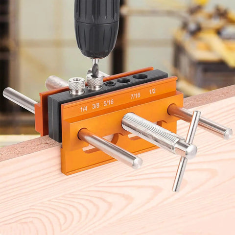 Self Centering Dowel Jig Kit For 6.8 Inch Timber Woodworking Center Doweling Drill Guide with drill on wood edge