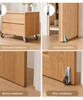 2 Pack Gate Caster Wheels With L Bracket No Squeak Quiet Rubber Rolling Casters shown in various door installations
