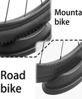 Front Wheel Riser Block For Bike Trainer Indoor Riding Stabilizer Stand Holder Secure Front Tire And Level The Training Setup Durable Molded Accessory showing compatibility with road and mountain bike tires.