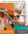 Comparison of using Heavy Duty Snap Fastener Tool Kit With 100 Pairs Of 15mm Stainless Steel Snaps for effortless drilling vs manual hammer