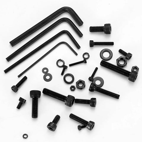 All In One 1680 Pcs Metric Hex Bolts And Nuts Set M2 To M5 With Washers And Black Finish, Hex Socket Cap Screws on white background
