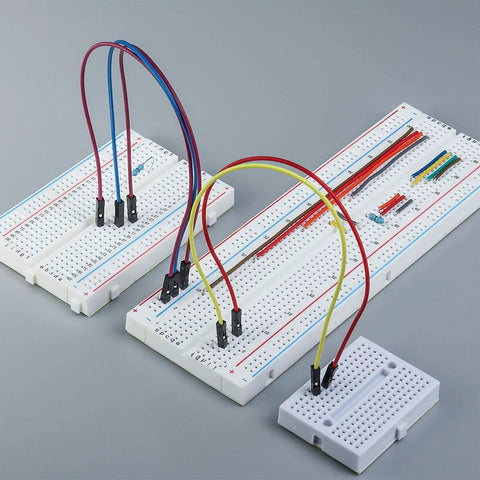 Jumper Wire Kit For Arduino DIY 30 Cm Long 120-Piece Multicolor Dupont Ribbon Cables Include 3 X 40-Pin Male To Male Jumpers setup on breadboards