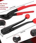 Pro Grade 1/2 Inch Steel Strapping Kit 200 Feet Roll With 1100 Lb Break Strength Tensioner Crimper Cutter and 100 Metal Seals with tool features.