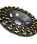 Close-up of 5 Inch Diamond Cup Grinding Wheel For Concrete And Coatings Removal, Tackling Paint, Epoxy, Glue, And Mastic With CDB Cluster Diamond Brazing Technology